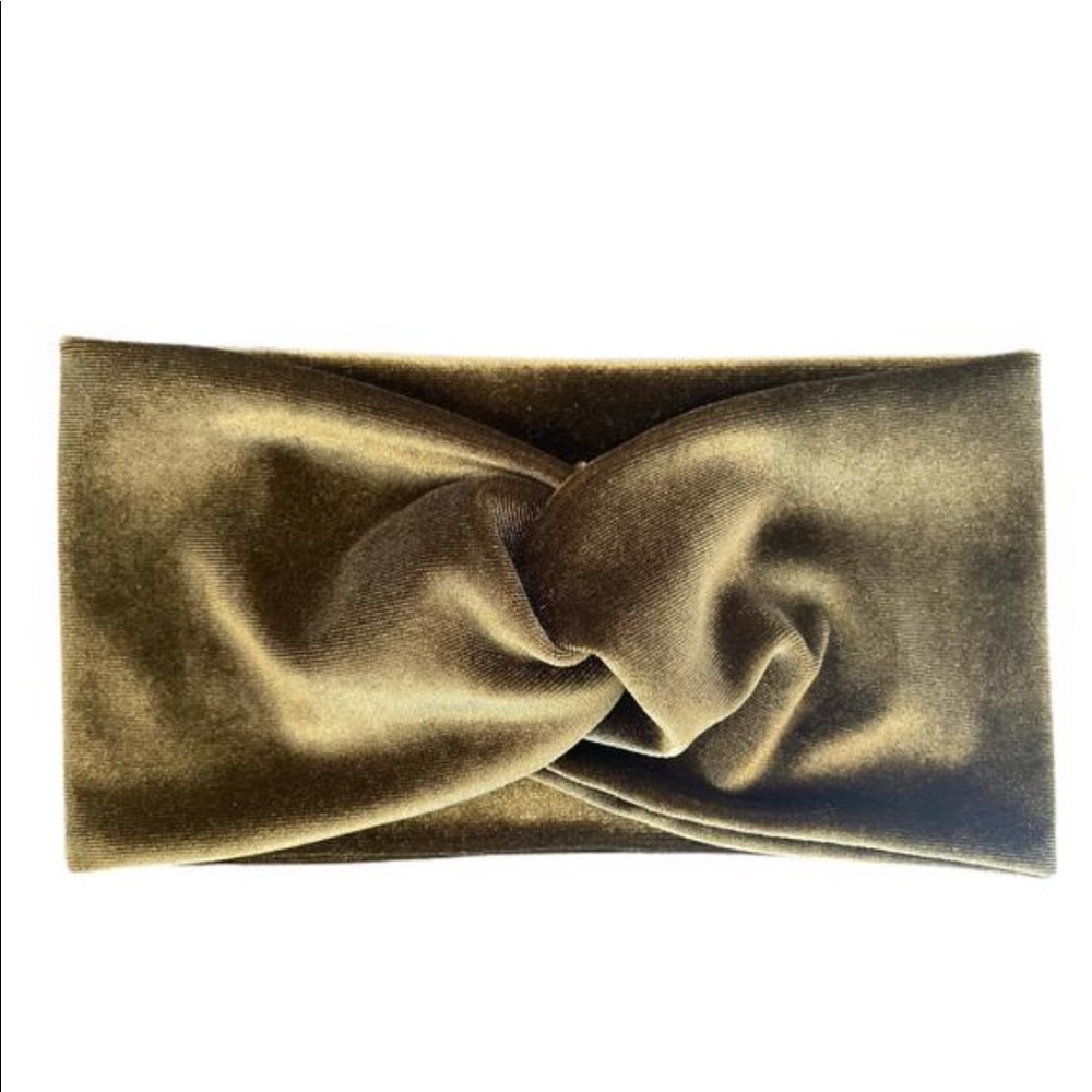 Olive Green Velvet Faux Knotted band